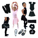 Roupa Kit Uniforme Ballet Jazz Infantil Completa Com Bolsa