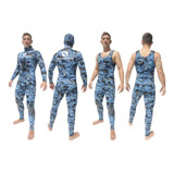 Roupa Onda Sports Neoprene Std Jardineira Camo Blue **5mm**