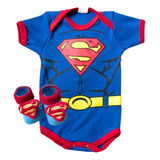 Roupa Para Bebê Body/bori/bodie E Meia Tematica Super Heroí