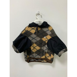 Roupa Pet Cachorro Gato Soft Fleece Xadrez Marrom Capuz