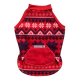 Roupa Pet Inverno Vermelho Flocos Macho Porte Pequeno