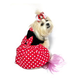 Roupa Pet Vestido Fantasia Minnie Cachorro