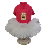 Roupa Pet Vestido Para Cachorro Delicate Perfume Coral Dudog