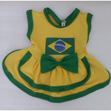 Roupa Pet Vestido Seleção Brasil Copa Do Mundo Gato Cachorro