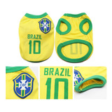 Roupa Pets Camisa Brasil Tamanho G (l) - Meimei