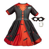 Roupa Vampira Infantil Vestido Halloween +