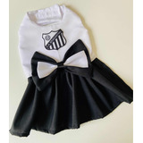 Roupa Vestido Pet Cachorro Time Futebol Bragantino
