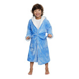 Roupão Banho Em Sherpa Infantil Bebê Blue