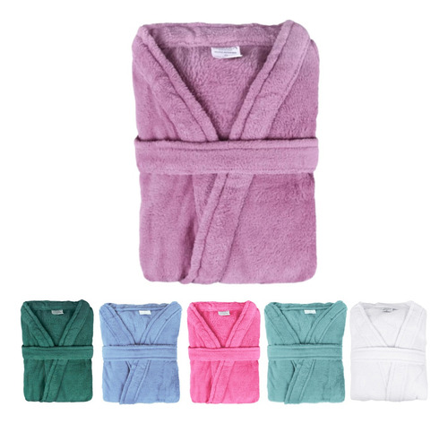 Roupo De Microfibra Feminino Masculino Adulto Inverno Bolso