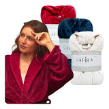 Roupão Feminino Flannel Microfibra Manga Longa Toque Macio