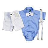 Roupas Bebe Menino Bermuda Jeans E Body Social Promoção