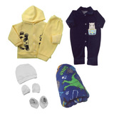 Roupas De Bebê Macacão Plush E Conjunto Soft Manta Kit Toca