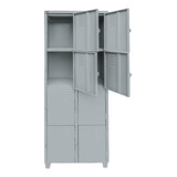 Roupeiro De Aço C/ 8 Portas Pequenas C/ Pitão P/ Cadeados
