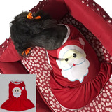Roupinha De Natal Pet Vestidinho Papai Noel Mamãe Noel Femea