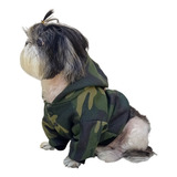 Roupinha Pet Em Moletom Para Cachorros Inverno Camuflada