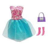Roupinhas Vestido Acessórios Boneca Princesa Barbie