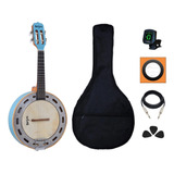 Rozini Banjo Afinador Bag Palhetas Azul Rj11az Caixa Larga