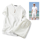 Rt Conjunto Linho Algodão Colorido Terno Masculino