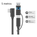 S Cabo Link 2 Em 1 Para Oculus Quest 2 E 1 De 5 Metros