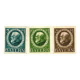 S1132 Alemanha 1916 Ant.est. 3 Selos Baviera Emissão Guerra