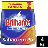 Sabão Em Pó Limpeza Total Roupas Brancas E Coloridas 4kg Brilhante