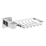 Saboneteira Banheiro Porta Sabonete De Parede Inox Quadrado Cor Saboneteira Cromada