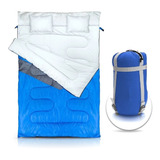Saco De Dormir Acampamento Casal Kuple C/ Travesseiro Ntk