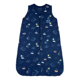 Saco De Dormir Casulo Bebe Pijama Verao Suedine Fino Marinho