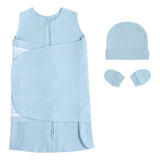 Saco De Dormir Swaddle Infantil Liso Com Brinde Luva E Touca