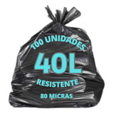 Saco De Lixo 40 Litros 100 Unidades - Resistente