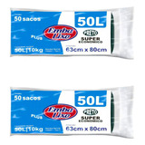 Saco De Lixo 50 Litros Super Econômico 100 Unidades