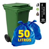 Saco De Lixo Azul 50 Litros Reforçado Forte 50un Promoção
