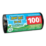 Saco De Lixo Preto Reciclado Dover Roll 100l 10 Unidades