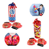 Saco De Pancadas 33cm E Par Luvas Luta Treino Boxe Infantil