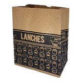 Saco De Papel Kraft 19,5x12x28cm Hamburguer Delivery Com 400