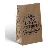 Saco Kraft Médio Para Delivery, Viagem - Modelo Frase 500un