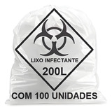 Saco Lixo Hospitalar Infectante 200 Litros C/100 Branco 