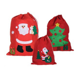 Saco Natal De Feltro Vermelho 30x40cm 3 Unidades Magizi 