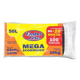 Saco Para Lixo 50l Embalixo 80 Unidades Grátis 20 Unidades 