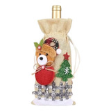 Saco Porta Garrafa Vinho Natal Ano Decoração Mesa Cor Bege Urso