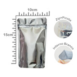 Saco Stand Up Pouch 10x15 Lam Metal Prata Zip50unid
