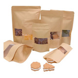 Saco Stand Up Pouch Kraft Com Visor 9x14+3 C/ 100 Unidades