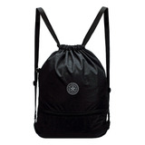 Sacochila Mochila Saco Preta Feminina Masculina Nylon Amassadinho Madamix