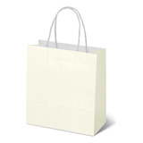 Sacola De Papel Kraft Branco M 23x30x10cm - 50und