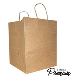 Sacola De Papel Kraft Premium Fundo Largo D-34 - 10 Unidades