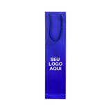 Sacola De Vinho Azul 41x10x8 Personalizada