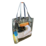 Sacola Praia Bolsa Plástica Alça Transparente 35x32 50un Per