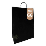 Sacola Preta Black Kraft Papel Gg 50 Sacolas