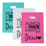 Sacolas Plásticas 30x40 Alça Vazada 50 Un Estampada Deus