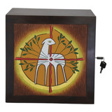 Sacrário Para Igreja Cordeiro Árvore Da Vida Mogno 32x32x26
